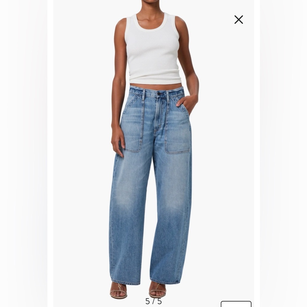 Ayla High Waist Baggy Wide Leg Utility Jeans